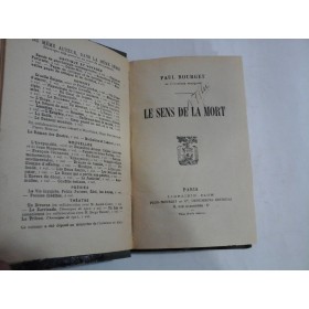    LE  SENS  DE  LA  MORT  -  Paul  BOURGET  -  Paris, 1915 